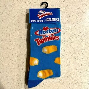 Twinkies Blue Crew Socks for Men shoe size 6-12